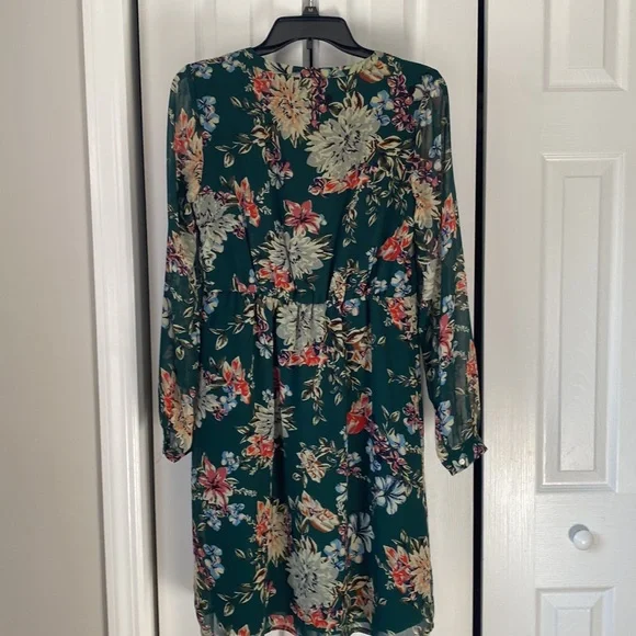 A New Day Hunter Green Floral Dress, size small - Picture 4 of 5